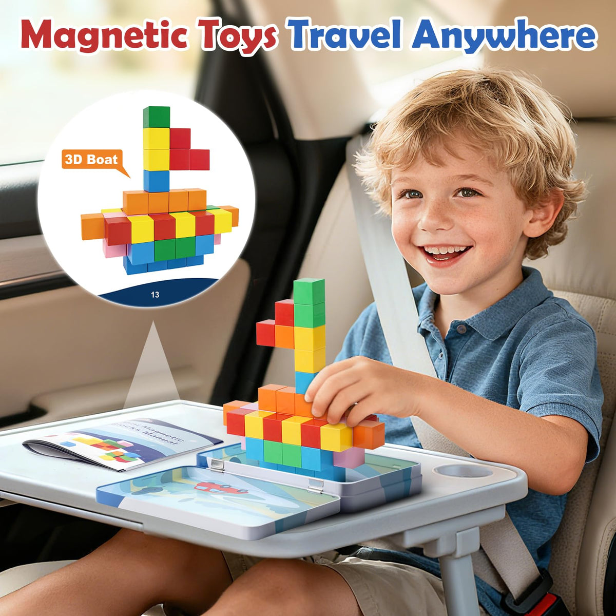 Dreamon colorful magnetic blocks ready to stack into figures