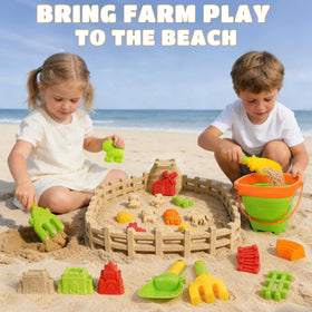 Dreamon Farm Sand Toy Castle Molds for building seaside castles.