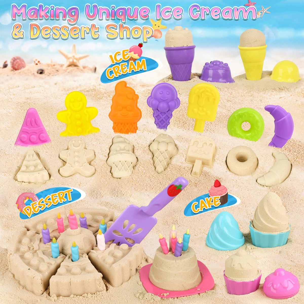 Dreamon ice cream molds for colorful sandbox pretend treats