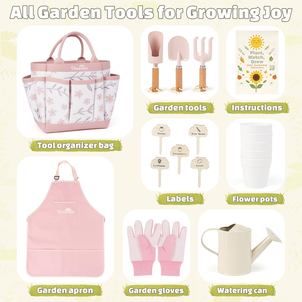 Dreamon kids garden gloves provide safe grip for young diggers.