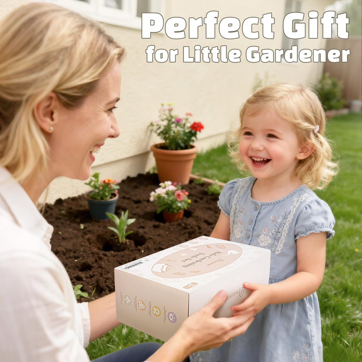 Dreamon kids garden rake and cultivator help loosen soil gently.