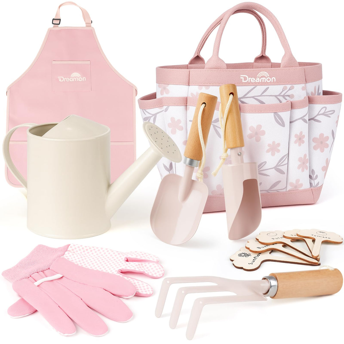 Dreamon kids garden tote bag keeps tools organized for outdoor play.