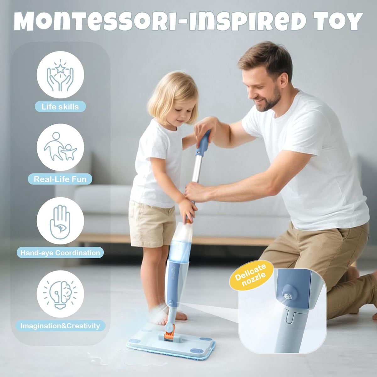 Dreamon kit includes squeegee and measuring cup for interactive play