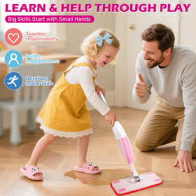 Three washable mop pads included for reuse in various play scenarios.