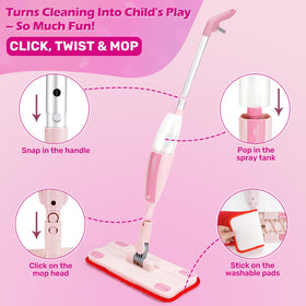 Dreamon Kids Spray Mop with water sprayer for immersive play.