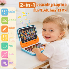 Dreamon Learning Laptop keyboard view facilitates early letter and word play for toddlers.