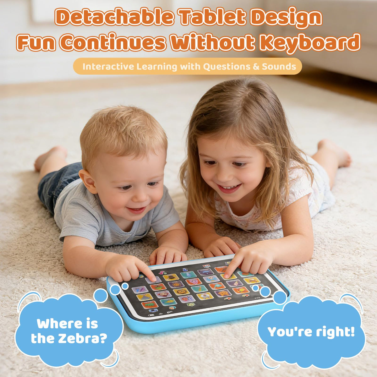 Dreamon Learning Laptop spelling mode encourages simple word building with feedback.