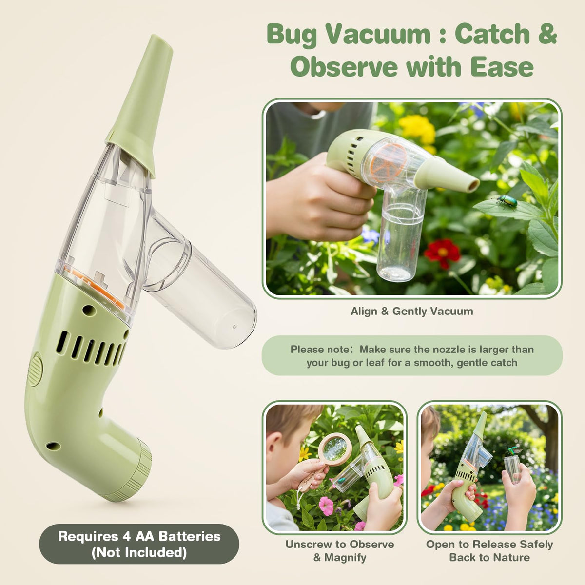 Dreamon magnifying glass for close-up outdoor study.