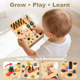 Dreamon Montessori wooden busy board with durable, safe wood construction