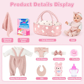 Dreamon pink bunny bassinet enables portable snuggling for dolls