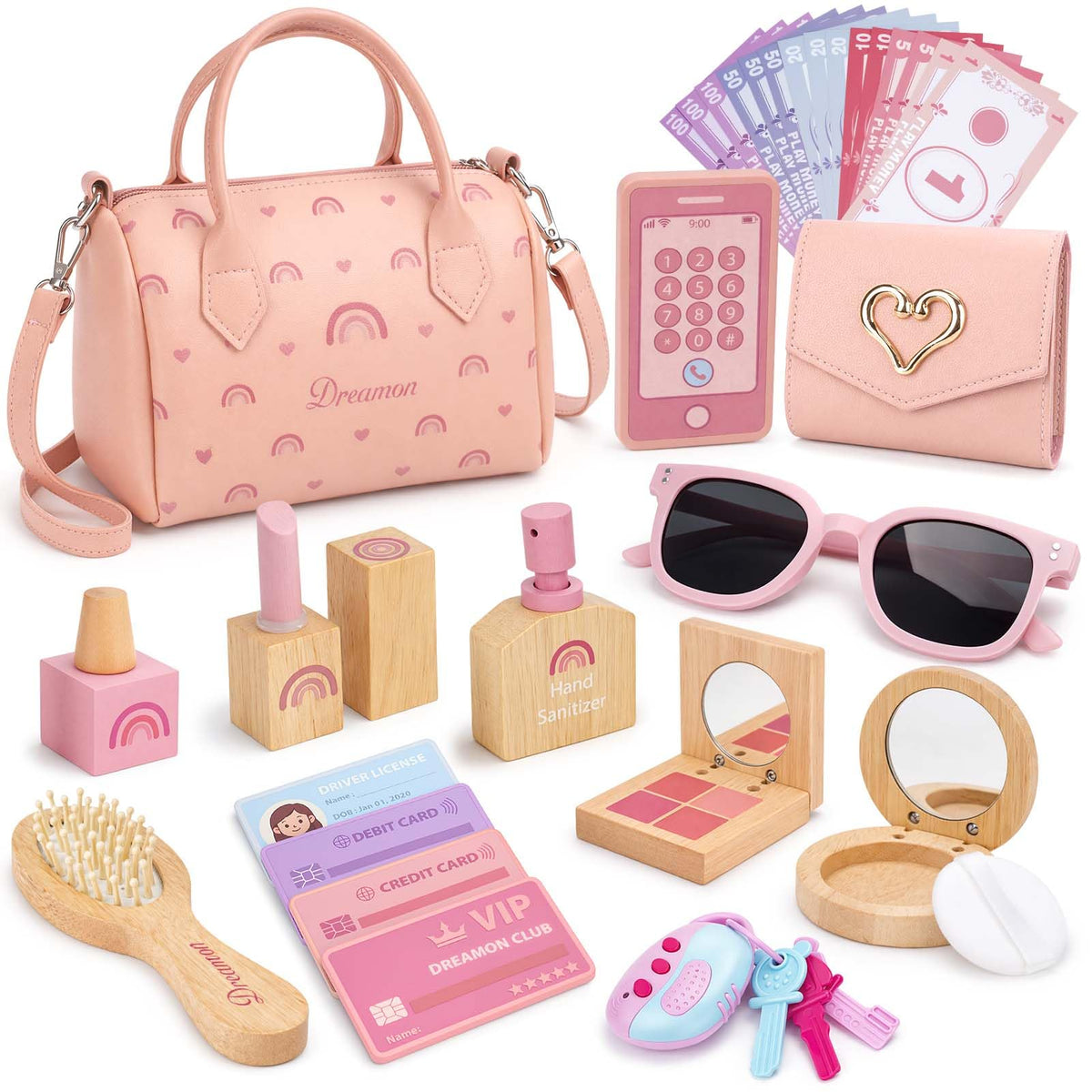 Dreamon Play Purse pink handbag front view for imaginative dress-up play