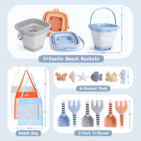 Dreamon sand shovels and rakes provide colorful tools for imaginative beach play.