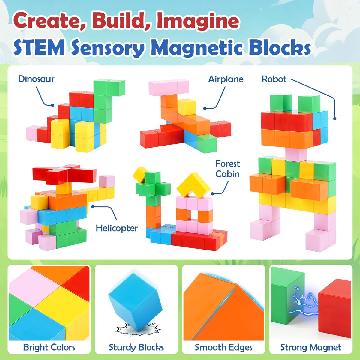 Dreamon tiny cubes on a travel baseplate during flight or car ride