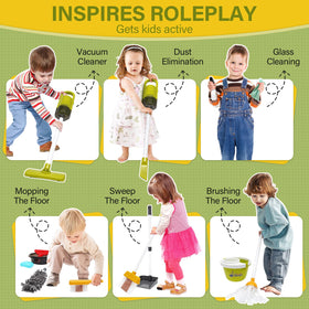 Dreamon Toddler Cleaning Set mop attachment for kid-friendly mopping motions