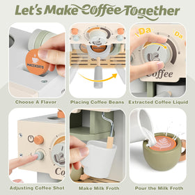 Dreamon coffee capsules add color and encourage creative serving in pretend cafe