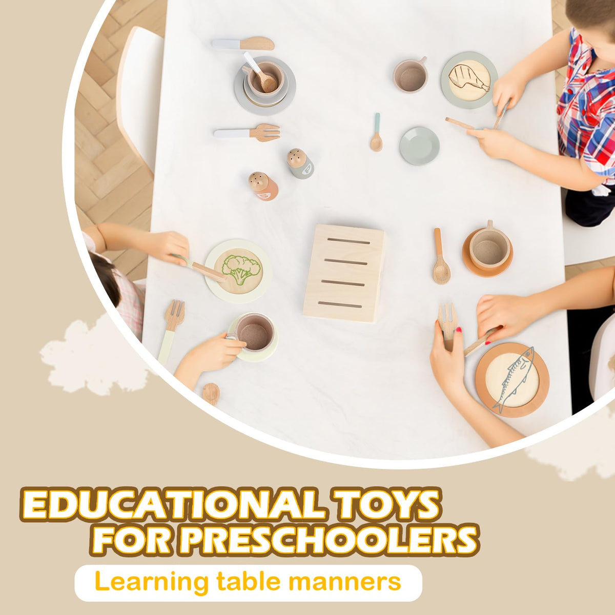 Dreamon wooden-condiment-shakers active for pretend seasoning and kitchen conversations.