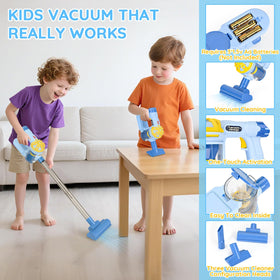 Dreamon wooden toddler cleaning set mop demonstrates real-life mini mopping for role-play