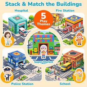 Dreamon wooden train set magnetic vehicles engage fine motor skills through hands-on play.