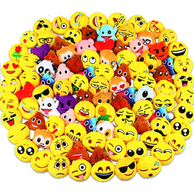 Dreampark emoticon keychain with joy face on backpack, ideal as a party prize.