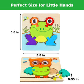 Dreampark wooden frame keeps puzzle pieces organized for safe play.