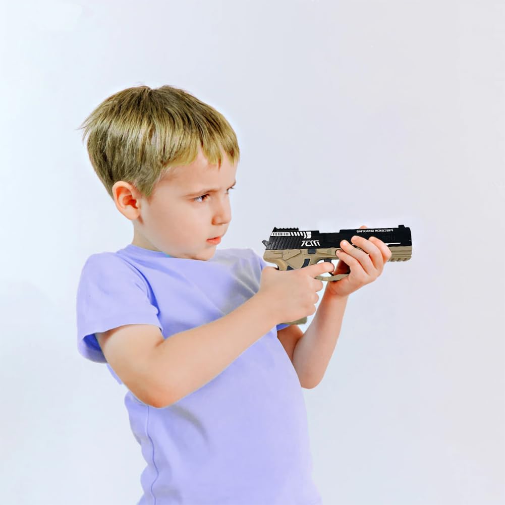 Dreamplay kids enjoying imaginative play with a toy gun in a cooperative setup