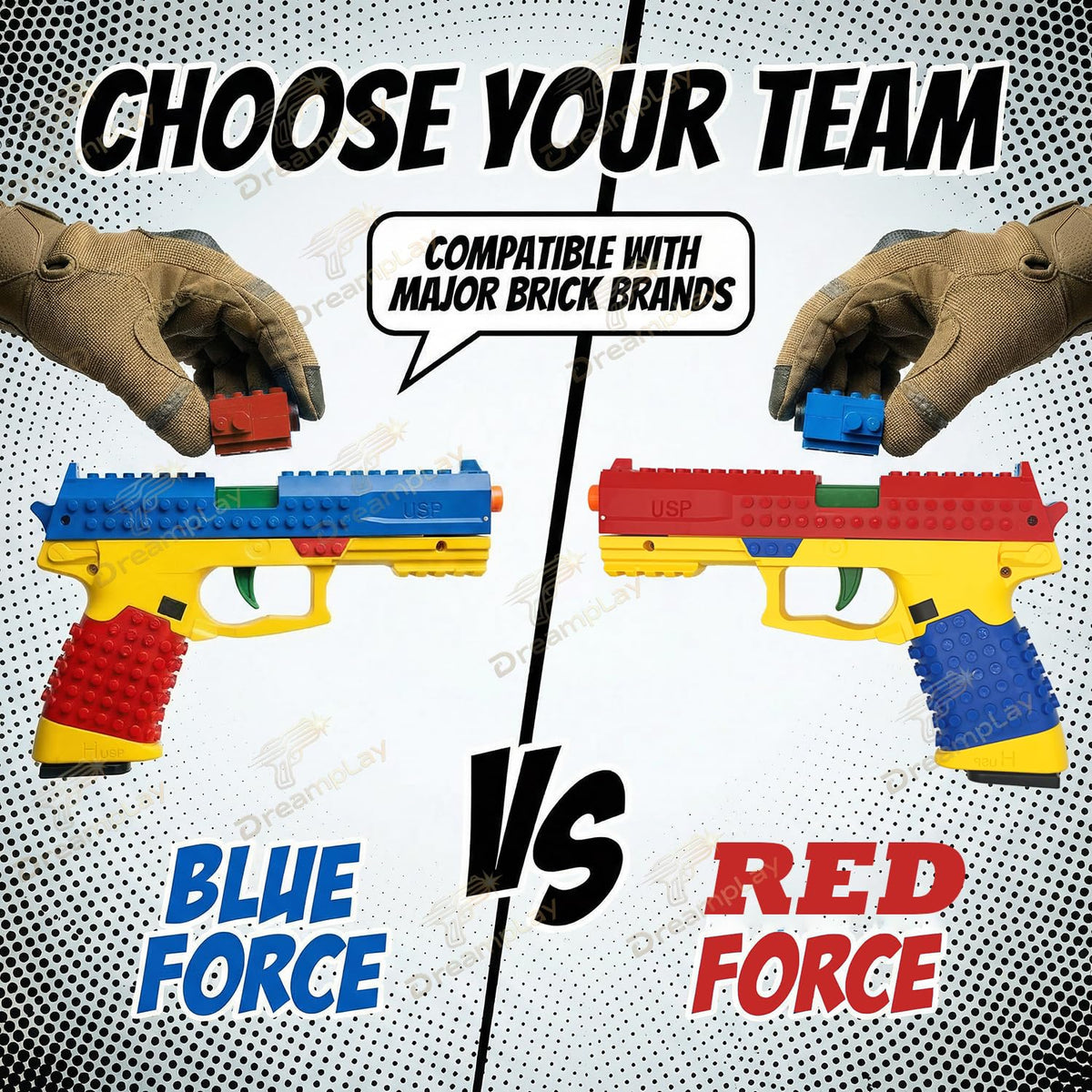 Dreamplay portable, display-ready blaster for on-the-go fun.