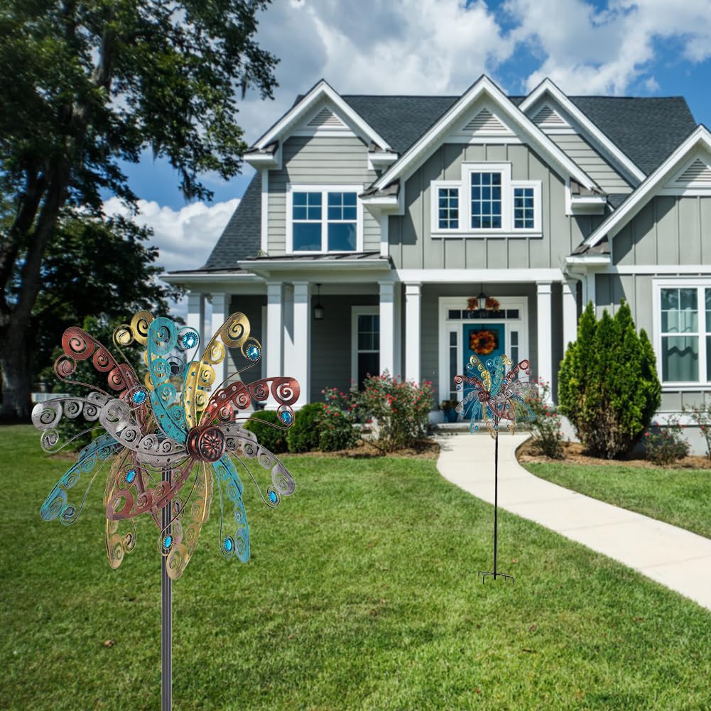 DREAMSOUL wind spinner complements yard lawn and patio decor