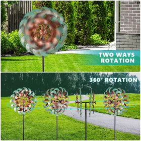 DREAMSOUL garden wind spinner in outdoor setting enhances yard ambiance.
