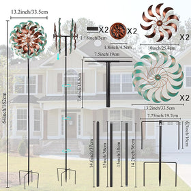 DREAMSOUL metal windmill 64-inch adds focal point to garden decor.
