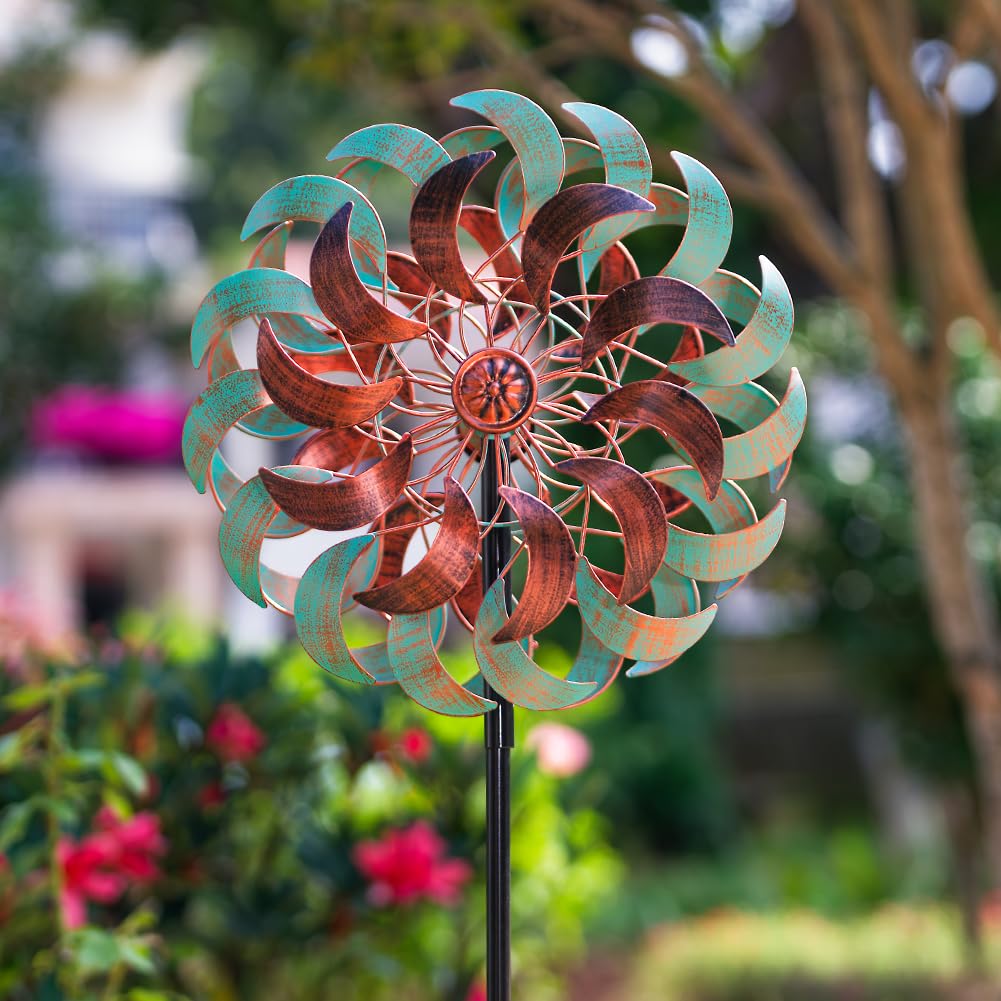 DREAMSOUL wind spinner with easy installation on patio or lawn.