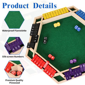 Dreamtailor Shut The Box colorful dice in action during play session