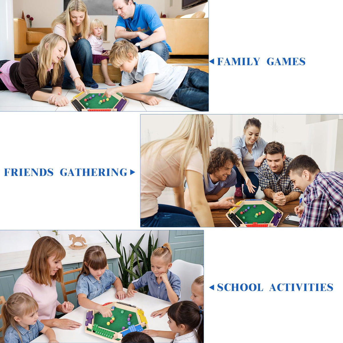 Dreamtailor Shut The Box family game night with kids and adults smiling