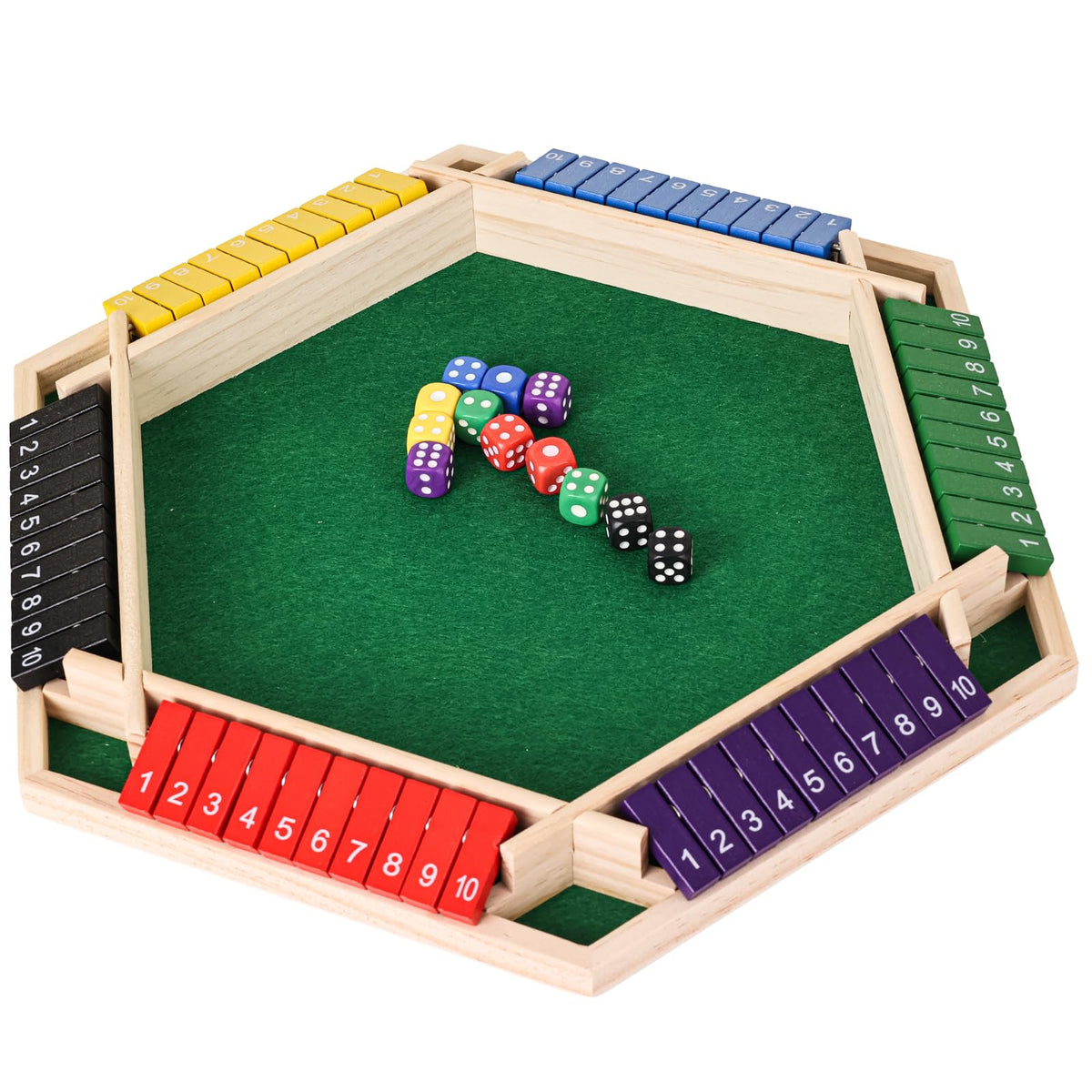Dreamtailor Shut The Box wooden board for family game night and math fun