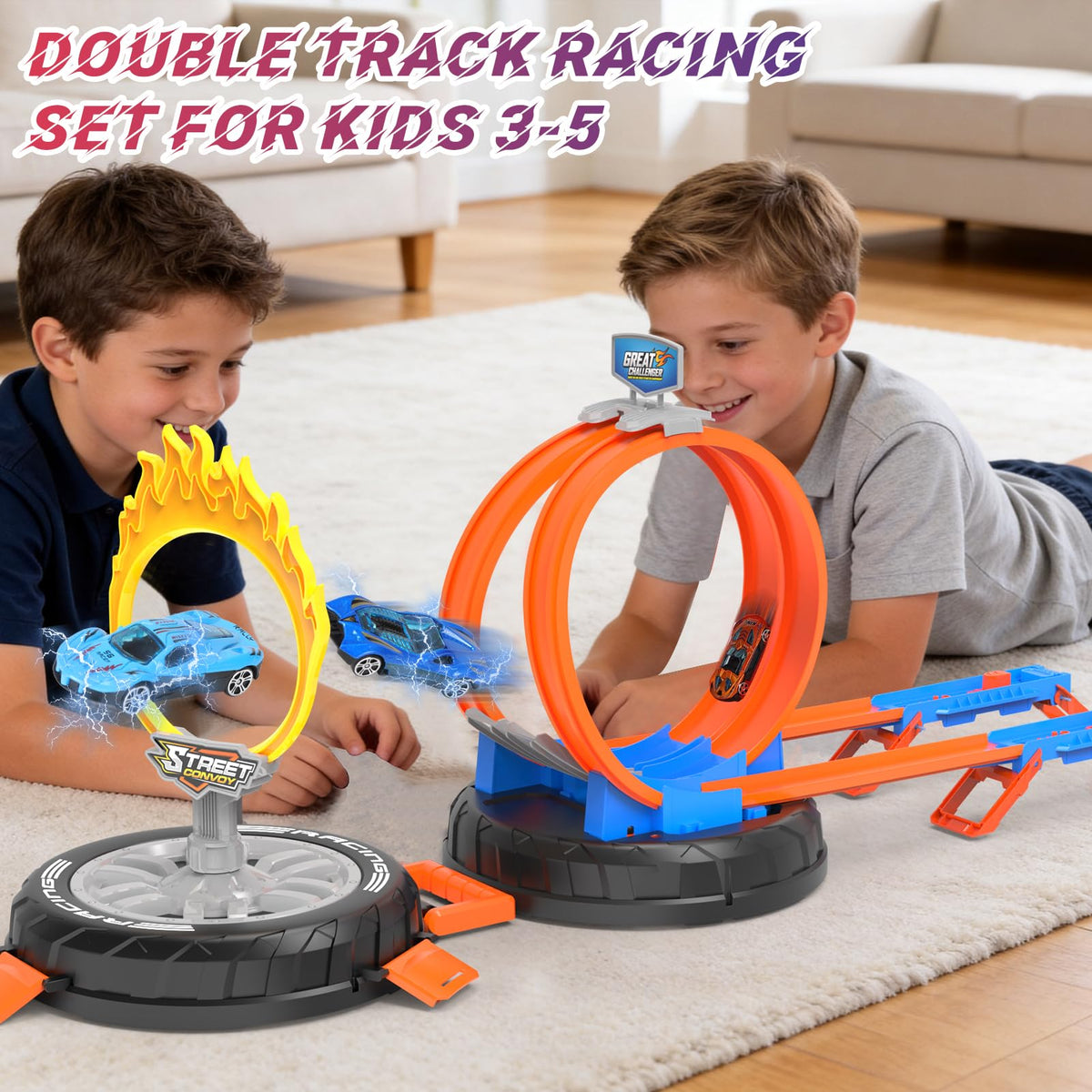 Dreamtailor kids age 4-8 enjoy versatile 2-in-1 track play.