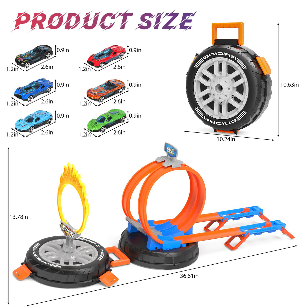 Dreamtailor speed snap track with fire hoop for dramatic entrances.