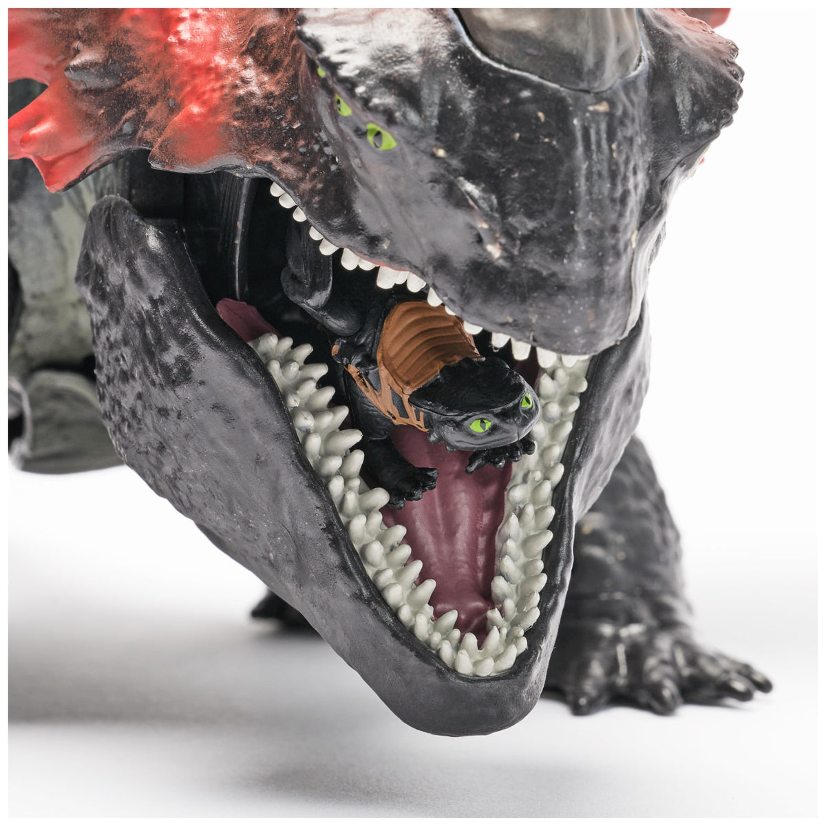 DreamWorks Dragons Red Death Dragon belly secret compartment releases Toothless.