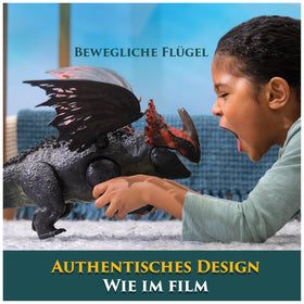 DreamWorks Dragons Red Death Dragon wings extended for dramatic action.