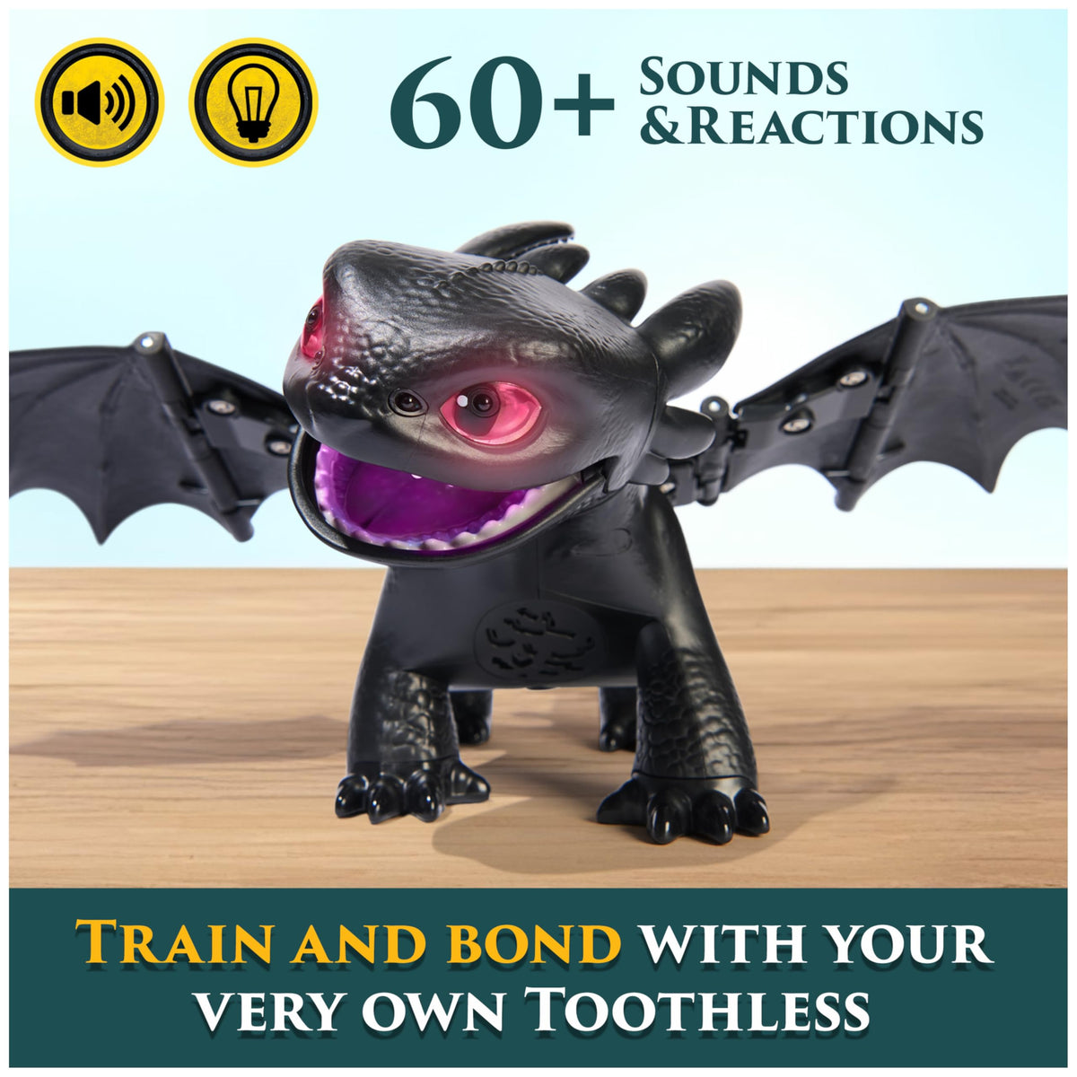 DreamWorks Toothless toy shows 20-inch wings for dramatic flight scenes.