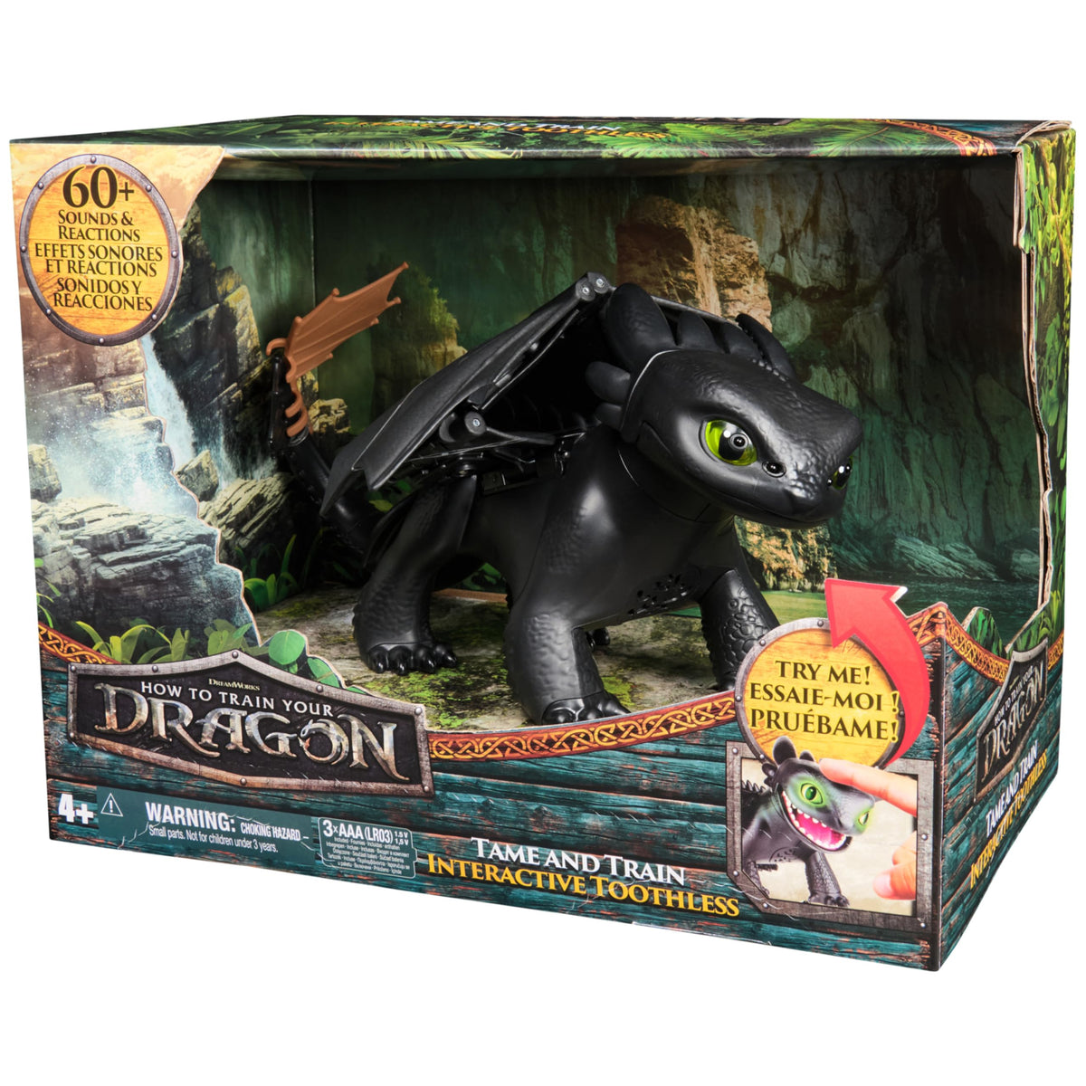 DreamWorks Toothless toy packaging opened invites hands-on play.
