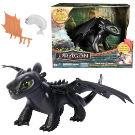 DreamWorks Toothless toy demonstrates 60+ sounds for interactive play.