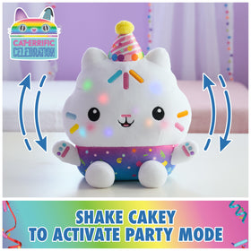 DreamWorks Gabby's Dollhouse Cakey Cat plush with interactive sounds for pretend play.