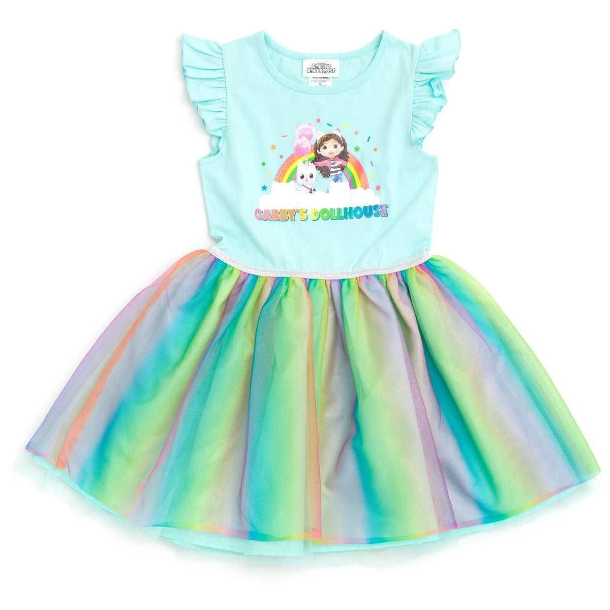 DreamWorks Gabby’s Dollhouse Gabby Pandy Paws blue dress front view for everyday wear
