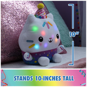 Party hat close-up on Cakey Cat for colorful role play.