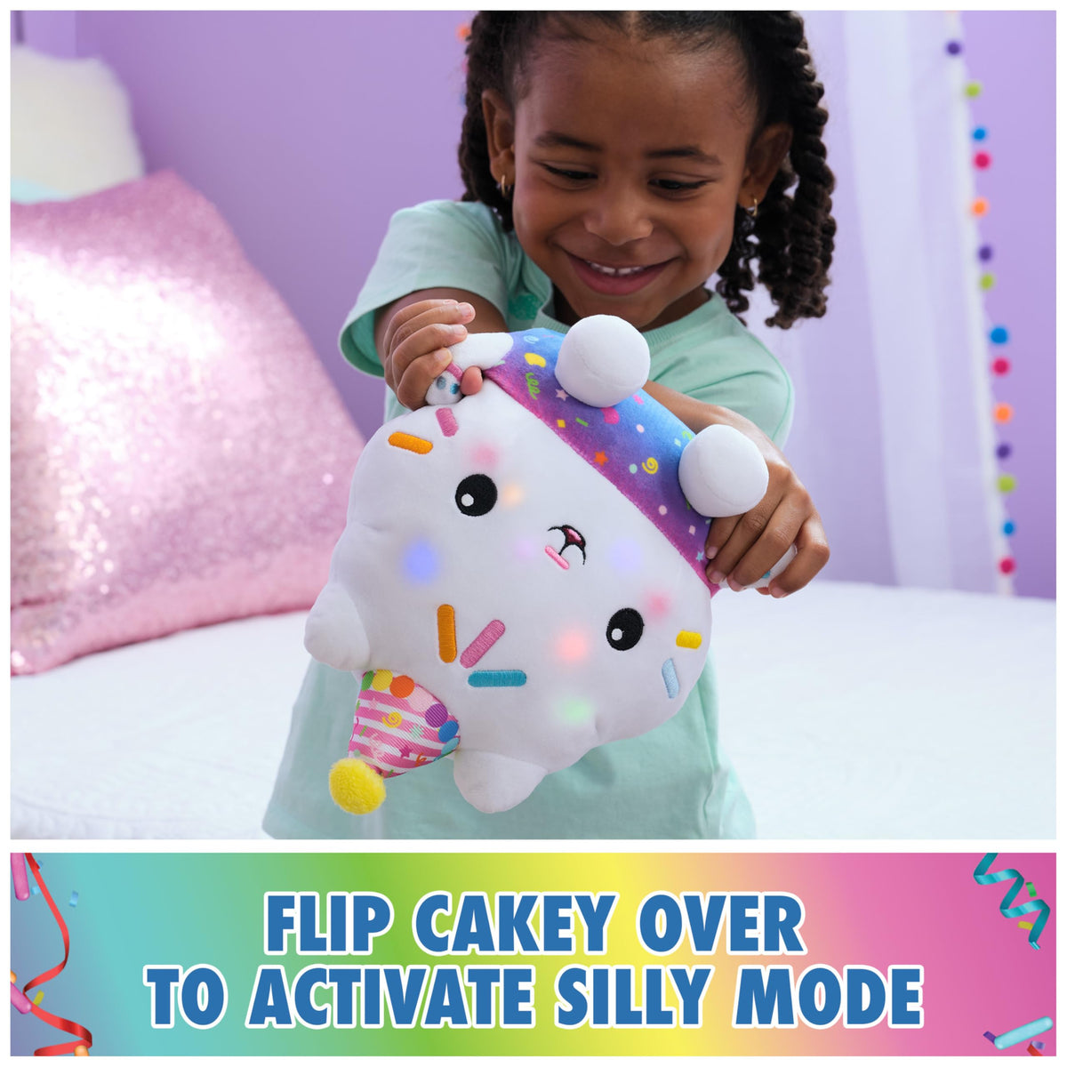 Soft fur detail on Cakey Cat plush, durable cuddle buddy for daily use.