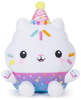 DreamWorks Gabby's Dollhouse Sprinkle Party Cakey Cat plush, soft 10-inch cuddle friend.