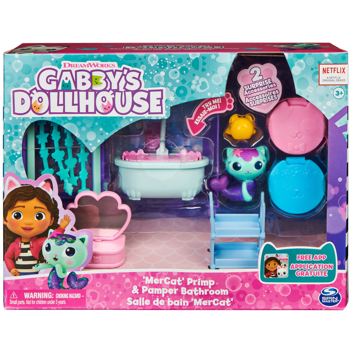 DreamWorks Gabby’s Dollhouse bathroom cart for organized pretend play storage