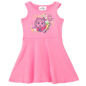 DreamWorks Gabby’s Dollhouse Gabby Kitty Fairy Pandy Paws dress side silhouette highlighting sleeveless design