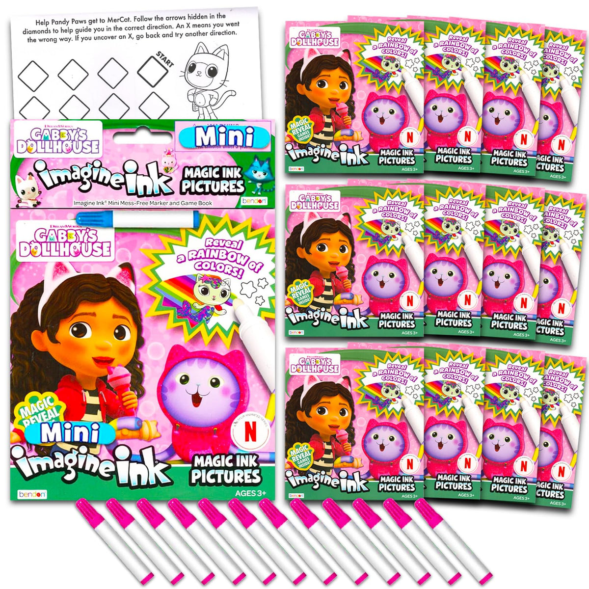 DreamWorks Gabby’s Dollhouse Imagine Ink 12-pack with no-mess ink drawing fun for kids
