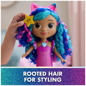 Over 14 inches tall, Gabby’s mermaid is easy for little hands