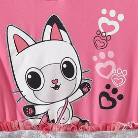 DREAMWORKS Gabby's Dollhouse pink dress for toddlers and kids with twirl-ready fabric.